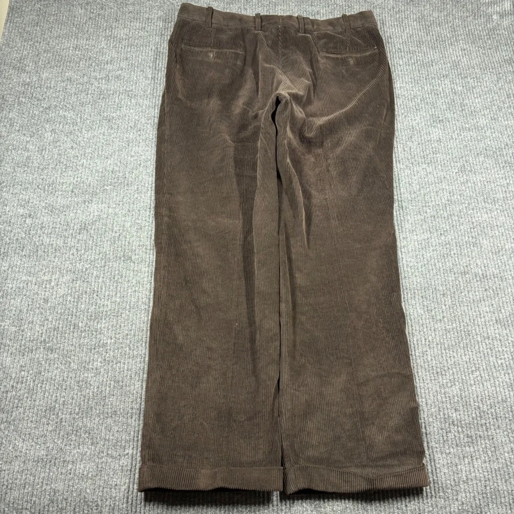 Lauren Ralph Lauren Pants Mens 38x29 Brown Corduroy Pleated Dress Cuffed Brown